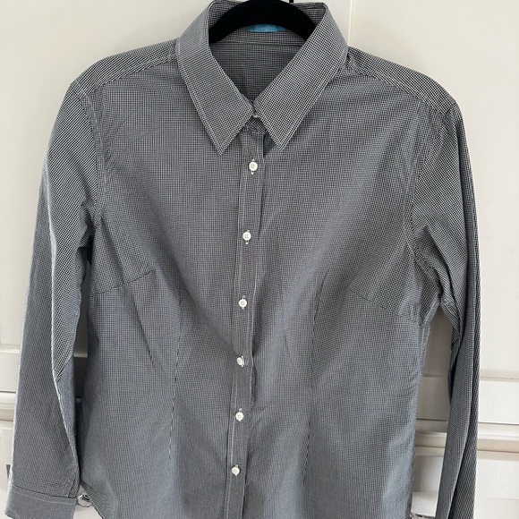 J. Mclaughlin Women Black and white checked Button Up  size 12 - Picture 1 of 10